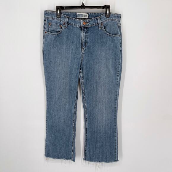 Levi's Signature Jeans Womens Sz 14 LONG Mid Rise Bootcut Stretch Raw Hem - Picture 1 of 10